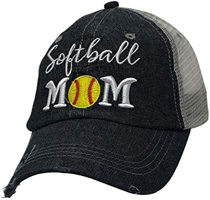 Cocomo Soul Womens Softball Mom Hat | כובע אמא של סופטבול | אמא סופטבול 302 אפורה כהה